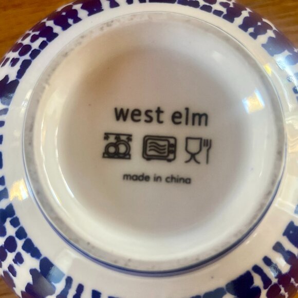 West Elm Indigo Blue and White Ceramic Bowls – Set of 3 - Picture 2 of 7